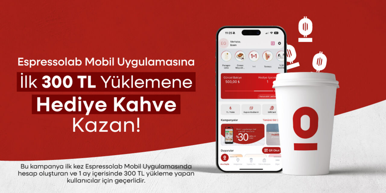 300 TL Yükle Anında Hediye Kahve Kazan!
